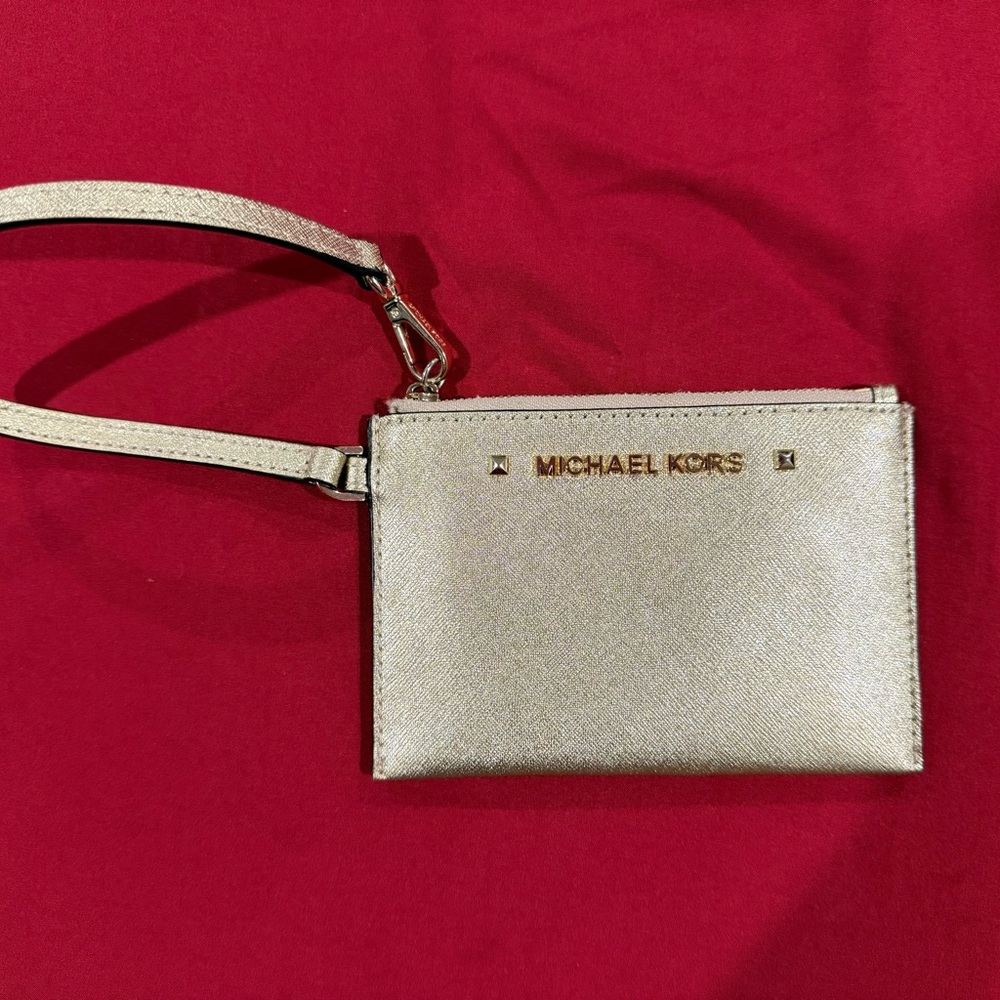 Michael Kors Metallic Gold Wristlet